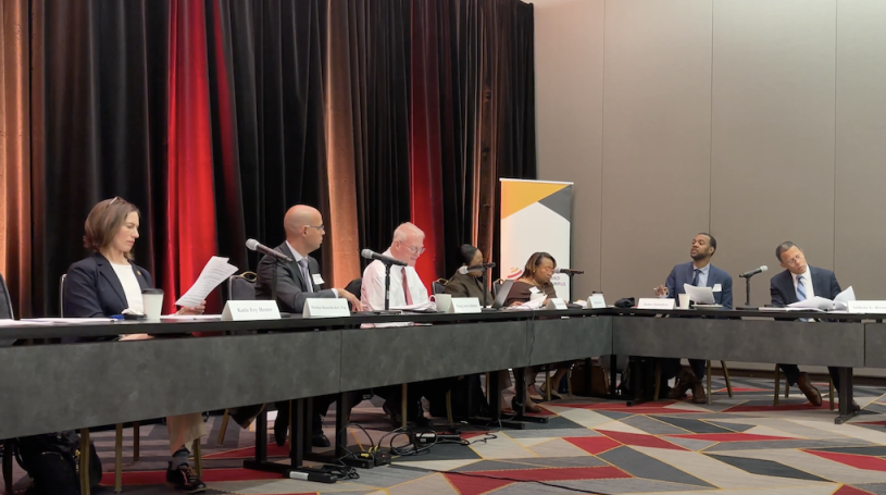 Maryland Cybersecurity Council members seated around a conference table during the October 28, 2025 leadership meeting.
