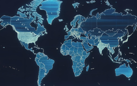 ransomware-as-a-service dashboard with global attack activity.