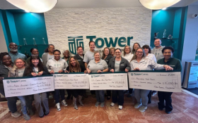 TowerCares Foundation, the philanthropic arm of Tower Federal Credit Union, donated $70,000 to local food banks and pantries during Employee Appreciation Week.
